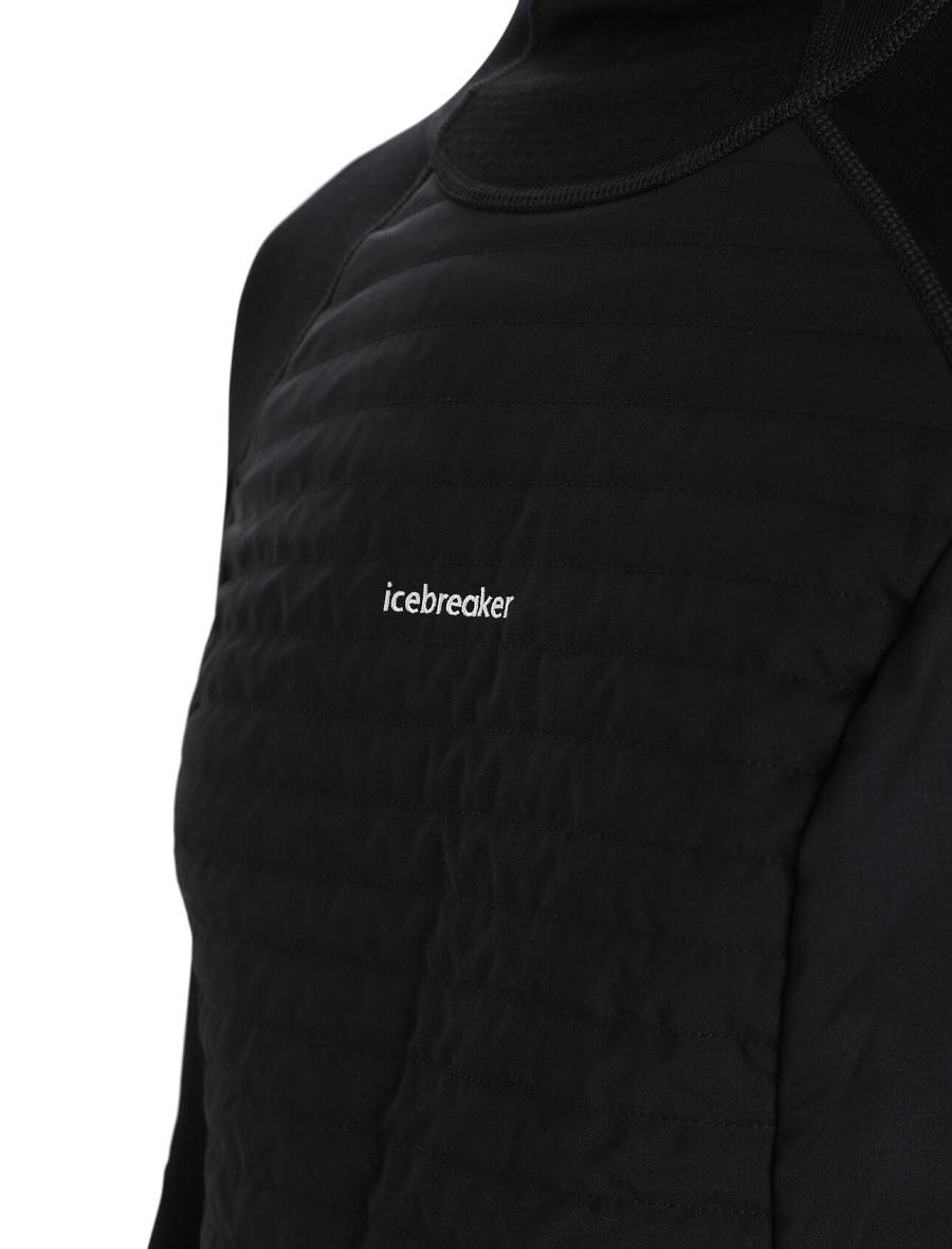 Black Icebreaker ZoneKnit™ Merino Insulated Long Sleeve Hoodie Women's Base Layers | AU 1885PJJQ